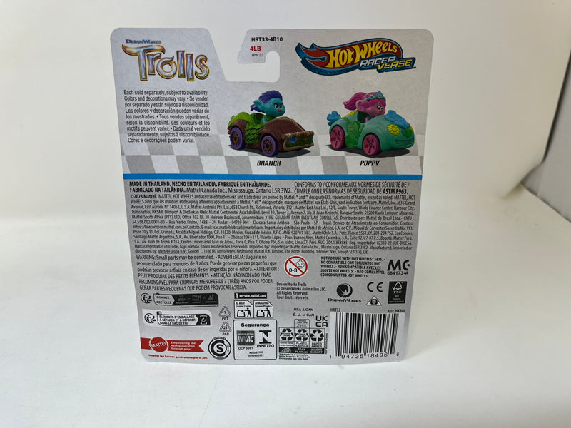 NEW!!  POPPY Trolls Racer Verse * 2024 Hot Wheels Marvel Character Cars Case H