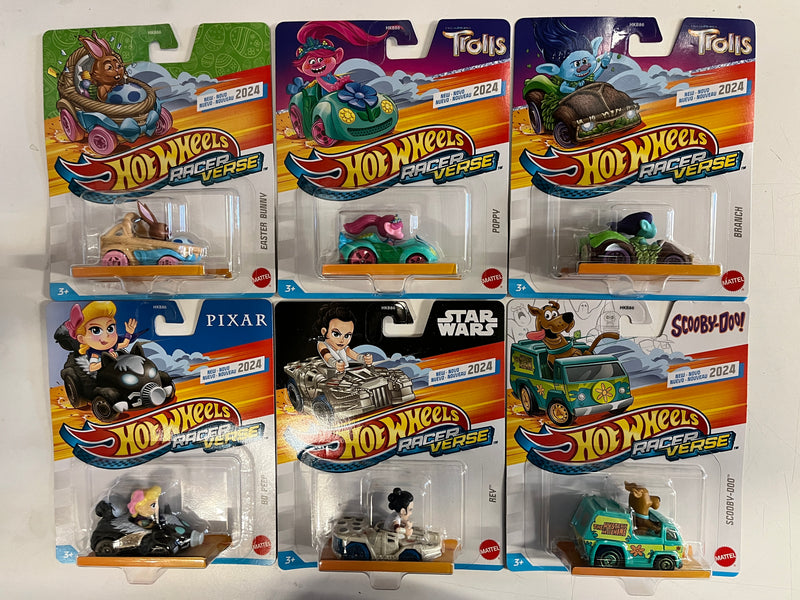 Complete Set of 6 New Releases Case H * 2024 Hot Wheels Marvel Character Cars Case H