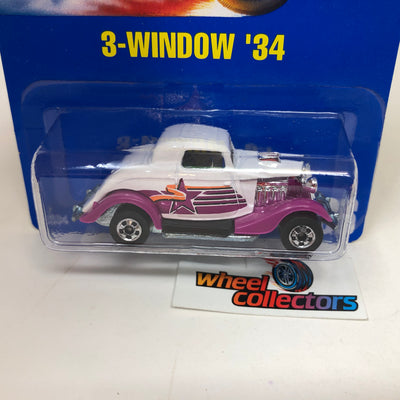 3-Window '34 #196 * Hot Wheels Blue Card