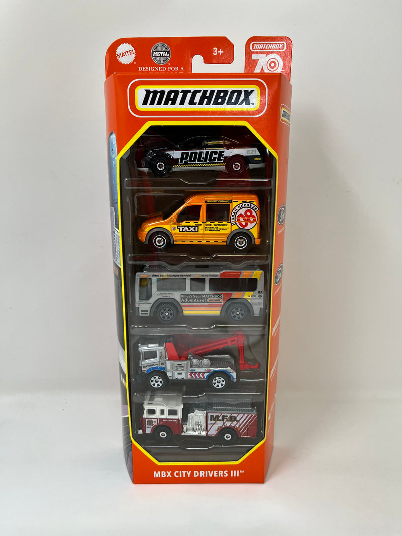 MBX City Drivers III 5-Pack * 2023 Matchbox 70th Annivsary 5-Pack Case P