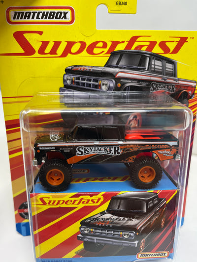 1968 Dodge D200 #11 * BLACK * Matchbox Superfast Series