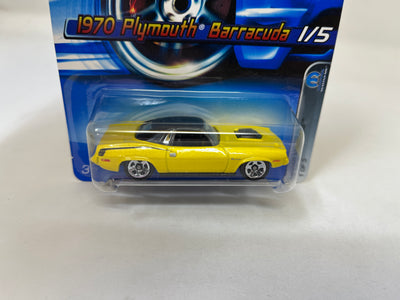 1970 Plymouth Barracuda #61 * Yellow * 2005 Hot Wheels