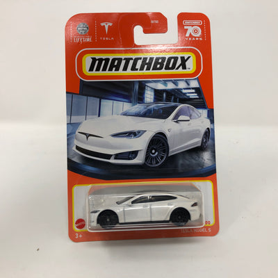 Tesla Model S #86 * White * 2023 Matchbox Case W