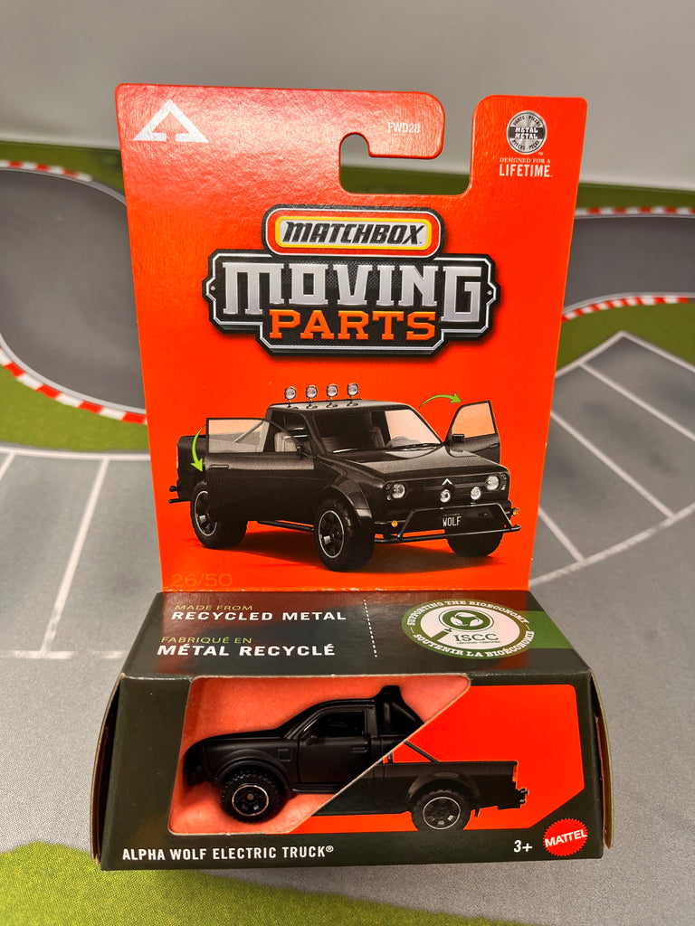 Alpha Wolf Electric Truck * BLACK * 2026 Matchbox Moving Parts