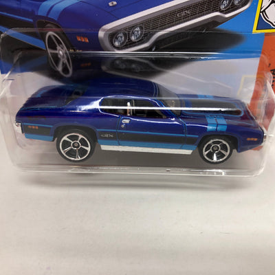 '71 Plymouth GTX #166 * Blue * 2023 Hot Wheels Short Card Case P