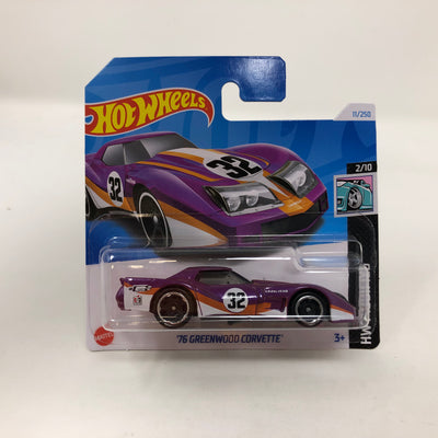 '76 Greenwood Corvette #11 * Purple * 2024 Hot Wheels Basic Short Card Case A