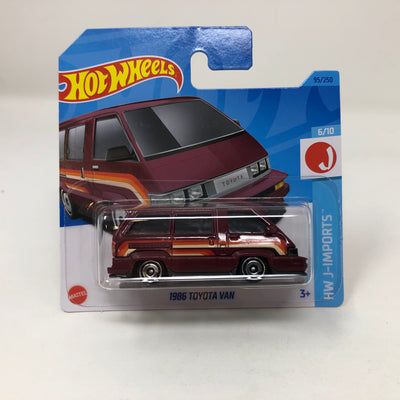 1986 Toyota Van #95 * Burgundy * 2024 Hot Wheels Basic Short Card Case A