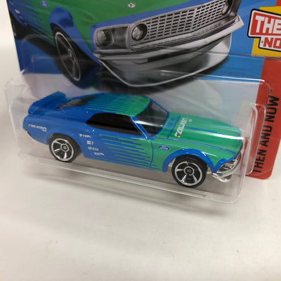 '69 Ford Mustang Boss 302 #244 * Blue Falken Tires * 2024 Hot Wheels Basic Short Card Case A