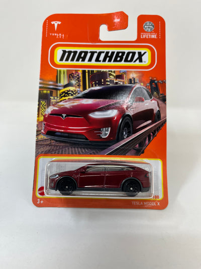 Tesla Model X #18 * Burgundy * 2024 Matchbox Case B