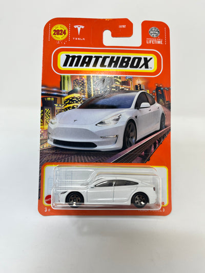 Tesla Model 3 #53 * WHITE * 2024 Matchbox Case B