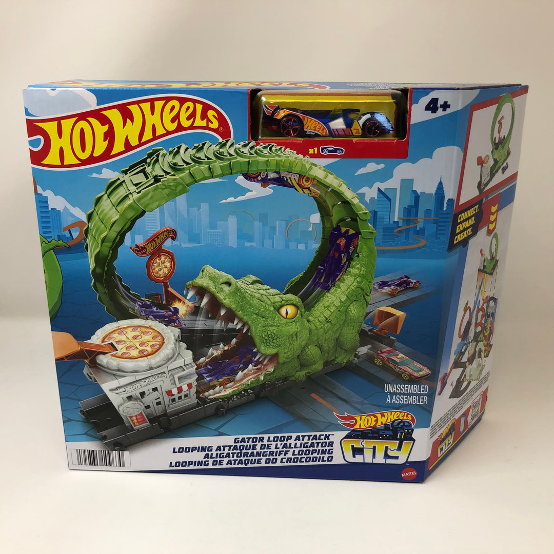 ●ALLIGATOR CITY Amazon.com: Hot Wheels Toy Car Track Set Gator Loop Attack
