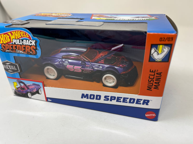 Mod Speeder * Purple * 2024 Hot Wheels Pull-Back Speeders 1:43 scale