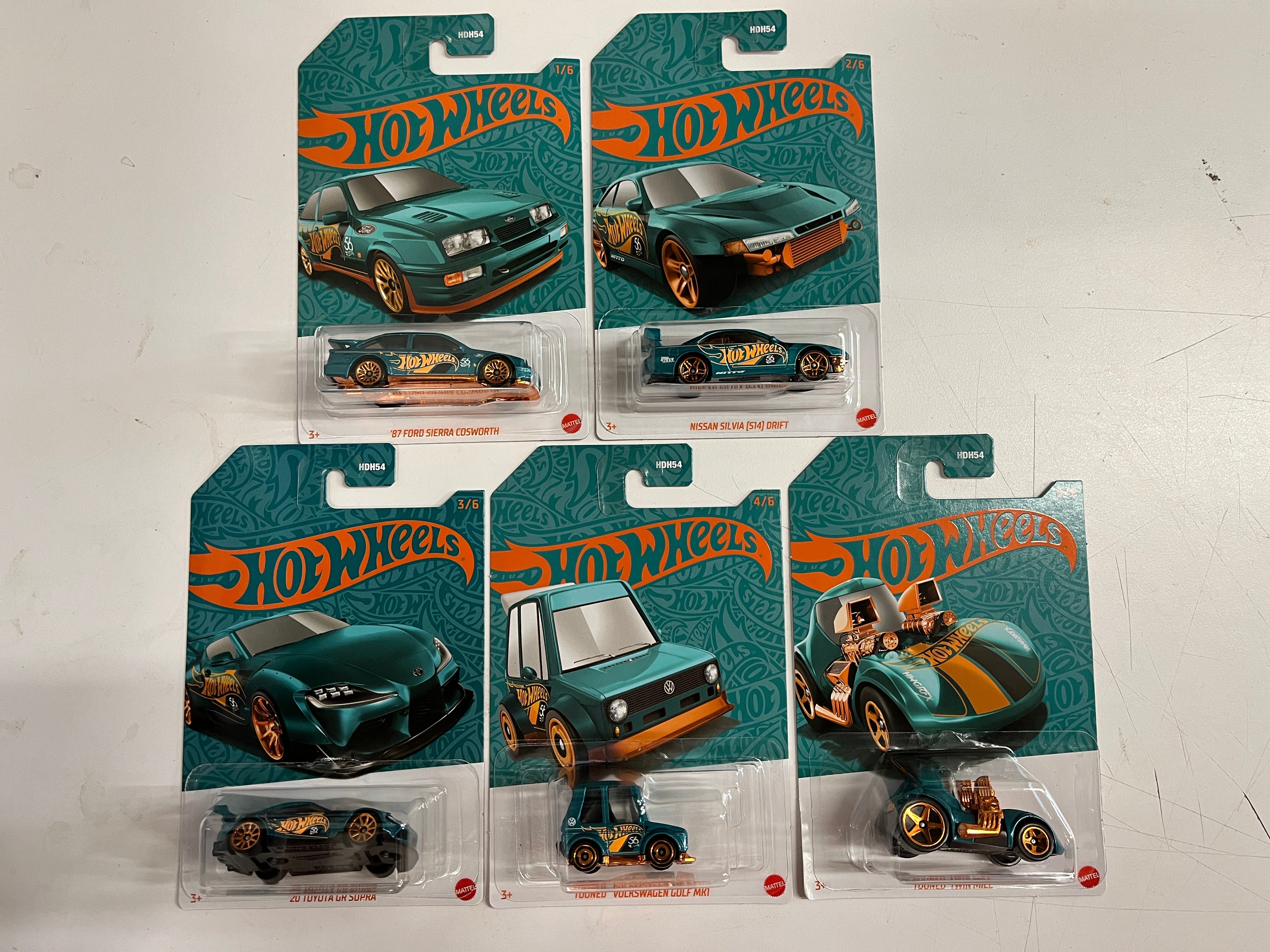 New! 5 Car Set * 2024 Hot Wheels Pearl & Chrome Case F 56th Anniversar ...