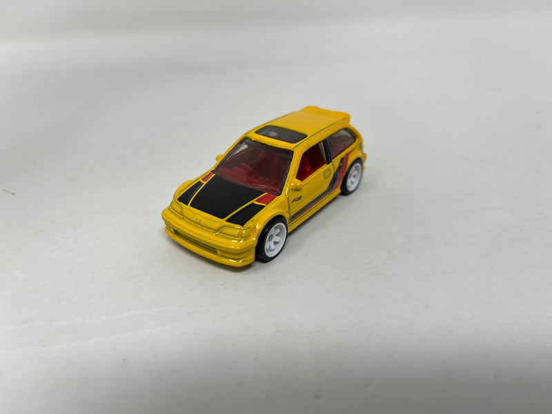 Honda Civic EF * Hot Wheels 1:64 scale Custom Build w/ Rubber Tires