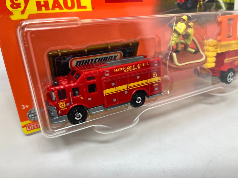 Hazard Squad & Mobile Light Truck Fire Rescue * 2023 Matchbox Hitch & Haul NEW! Case H