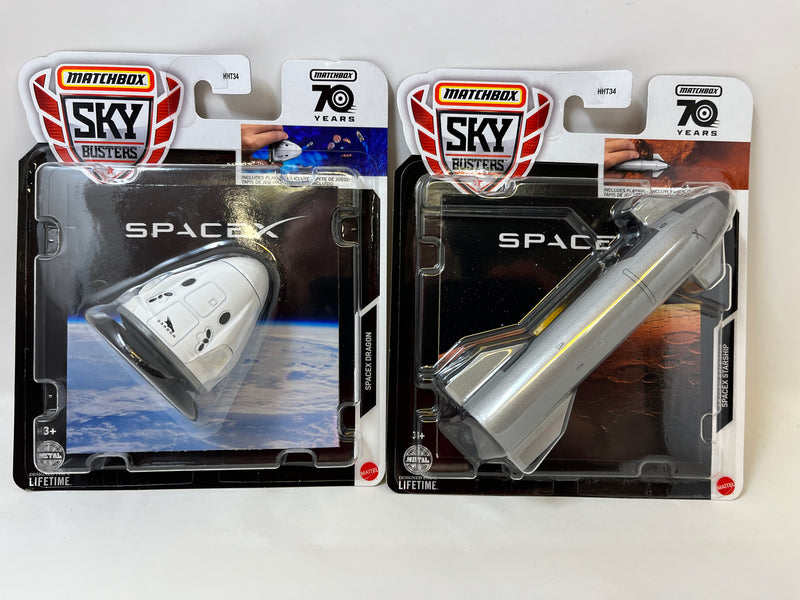 Spacex Set w/ Dragon & Starship * 2023 Matchbox Sky Busters NEW! Case J