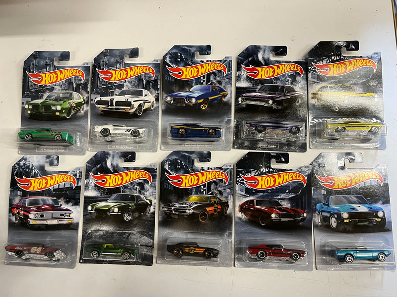 10 Car Muscle Car Set * Hot Wheels American Steel Walmart Series