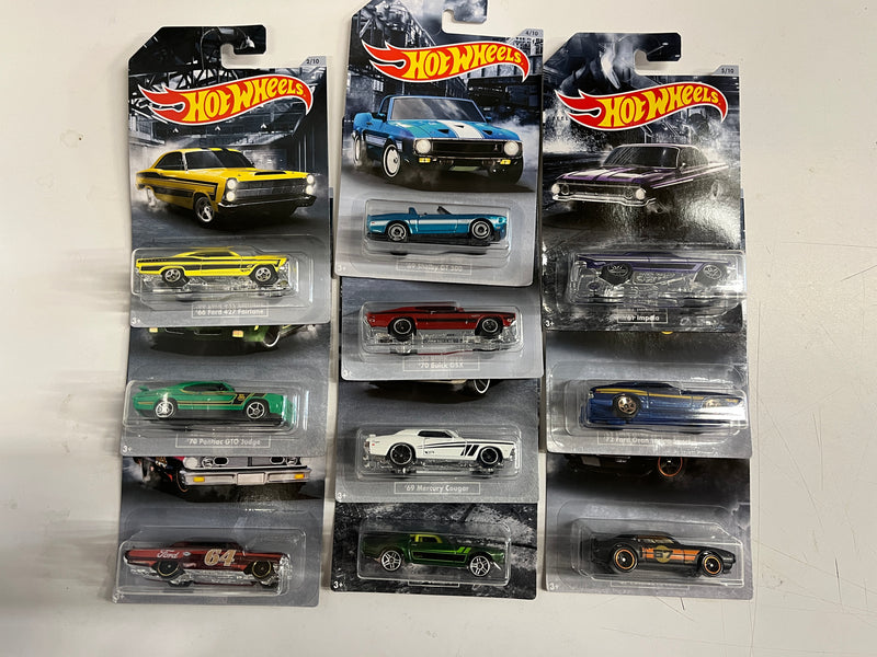 10 Car Muscle Car Set * Hot Wheels American Steel Walmart Series