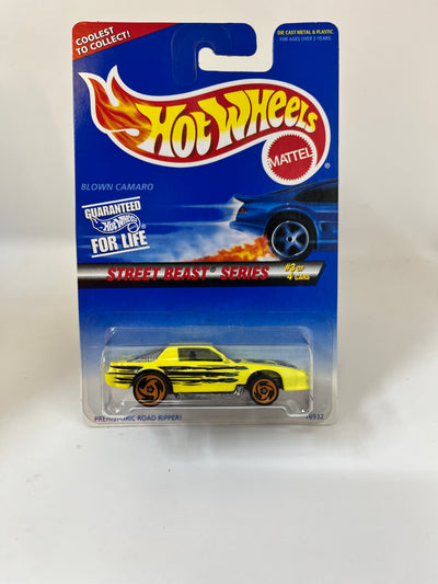 Blown Camaro #559 * Yellow * Hot Wheels Blue Card