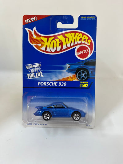 Porsche 930 #592 * BLUE w/ 5sp Rims * Hot Wheels Blue Card