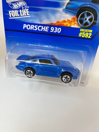 Porsche 930 #592 * BLUE w/ 5sp Rims * Hot Wheels Blue Card