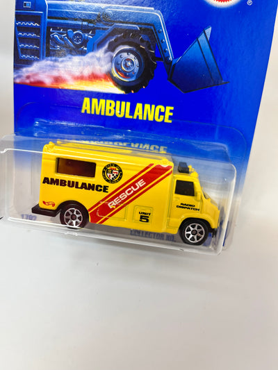 Ambulance #71 * Yellow * Hot Wheels Blue Card