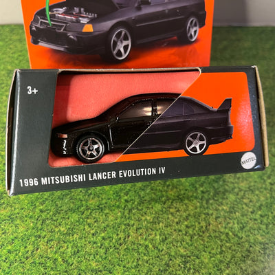 1996 Mitsubishi Lancer Evolution IV * BLACK * 2024 Matchbox Moving Parts Case J