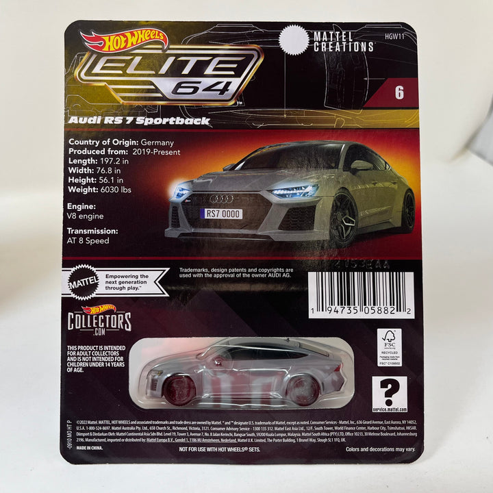 Audi RS Sportback 2024 Hot Wheels Elite 64 Mattel Creations