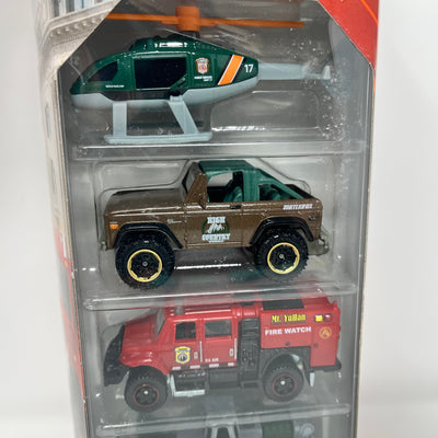 Wildfire Rescue w/ Ford Bronco, Brush Fire Truck * Matchbox 5-Pack