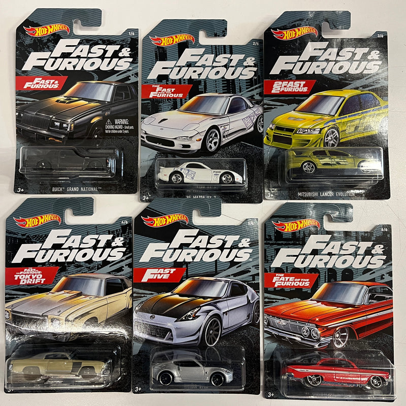 6 Car Set * Hot Wheels Fast & Furious Walmart Series
