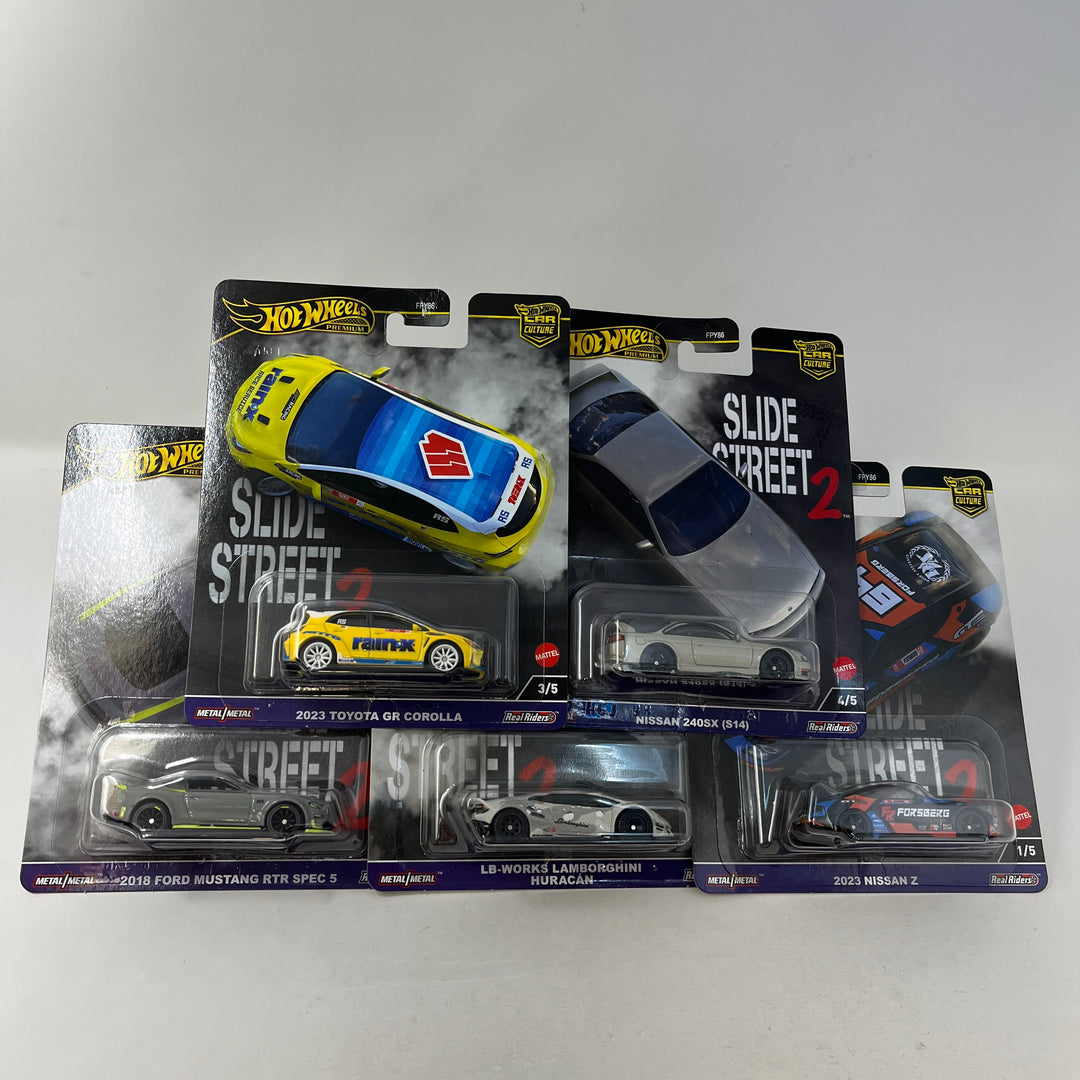 ホットウィール スライドストリート 5台セット カーカルチャー Hot wheels car culture premium Slide street 2 set of 5 cars