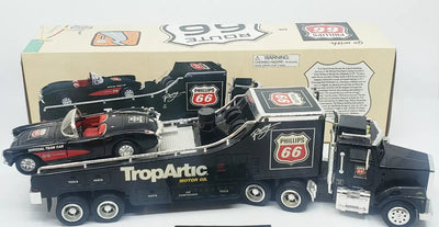 Semi Car Hauler & Corvette Phillips 66 TropArtic w/ Box 1:32 Scale Semi