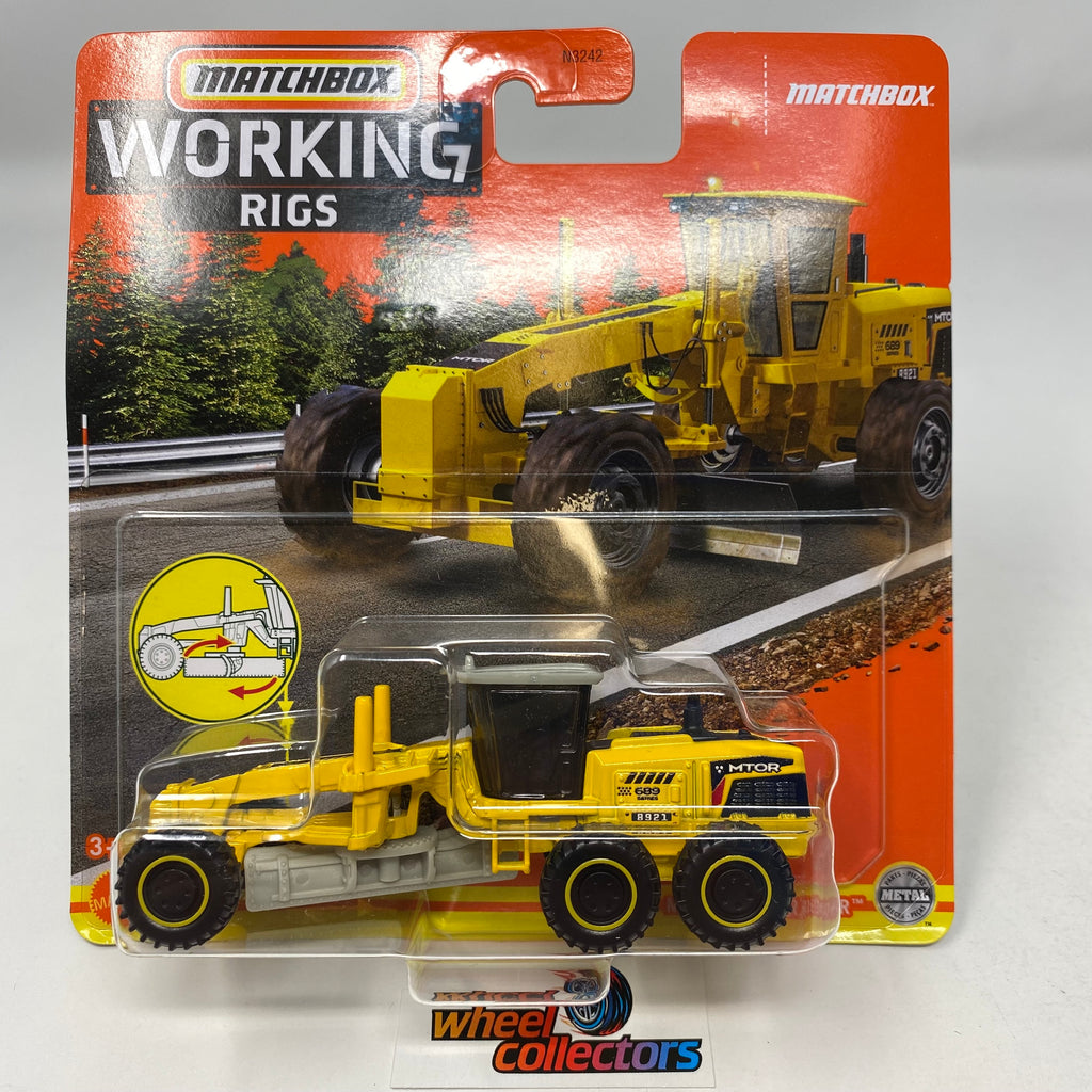 Road Grader Yellow * 2022 Matchbox Working Rigs Case Q