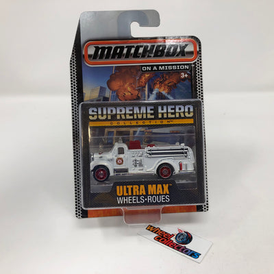 '63 Mack B Model Fire Truck * WHITE * Matchbox Supreme Hero Collection