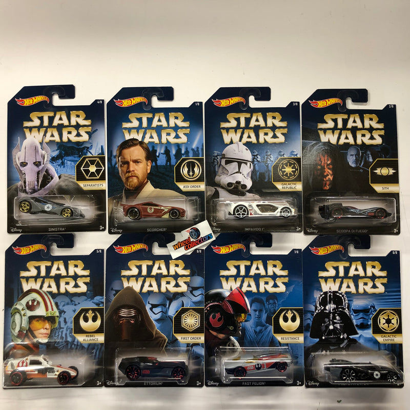 Star Wars * Complete 8 Car Set * 2015 Hot Wheels Store Exclusive