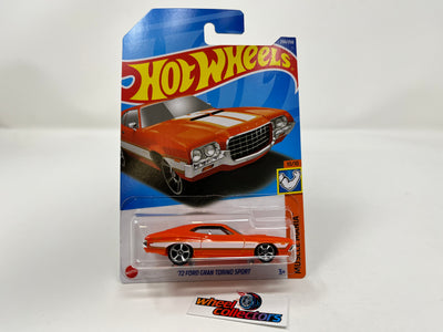'72 Ford Gran Torino Sport #250 * Orange * 2022 Hot Wheels Case Q