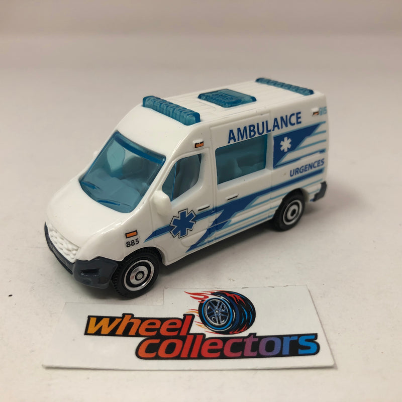 Renault Master Ambulance * White / Blue * Matchbox Global Series Loose 1:64 Scale