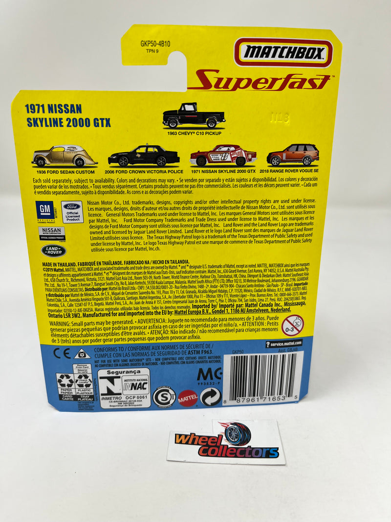 1971 Nissan Skyline 2000 GTX * Matchbox Superfast Series