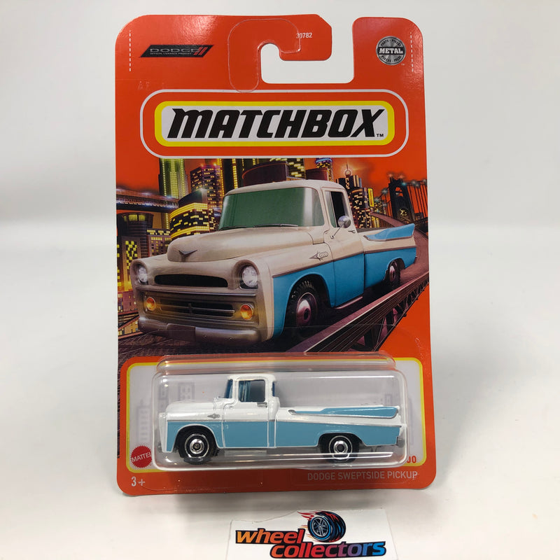 Dodge Sweptside Pickup * White/Blue * 2022 Matchbox Mix 5 Case E