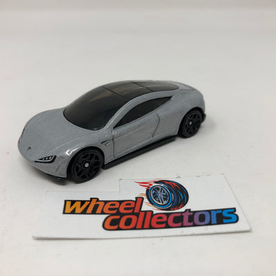 Tesla Roadster * Silver * Hot Wheels 1:64 scale Diecast Loose