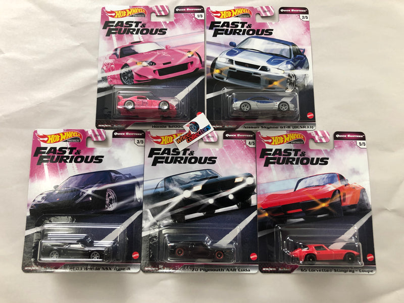 5 Car Set * Hot Wheels Fast & Furious Quick Shifters