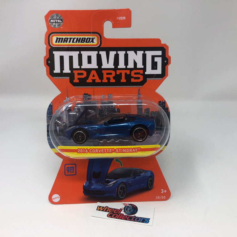 2016 Corvette Stingray * Blue * 2022 Matchbox Moving Parts Case C
