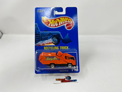 Recycling Truck #143 * Orange * Hot Wheels Blue Card Series
