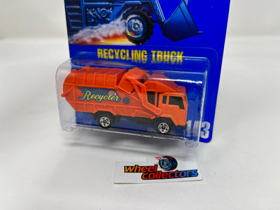 Recycling Truck #143 * Orange * Hot Wheels Blue Card Series