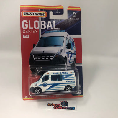 Renault Master Ambulance #7 * BLUE/White * Matchbox Global Series