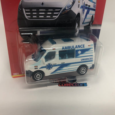 Renault Master Ambulance #7 * BLUE/White * Matchbox Global Series