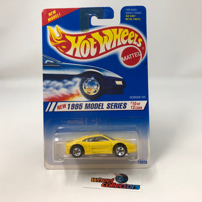 Ferrari 355 #350 * Yellow w/ 5sp Rims * 1995 Hot Wheels Blue Card