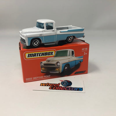 Dodge Sweptside Pickup * White/Blue * 2022 Matchbox POWER GRABS Case E Release