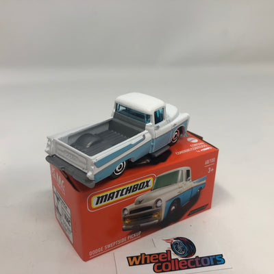 Dodge Sweptside Pickup * White/Blue * 2022 Matchbox POWER GRABS Case E Release