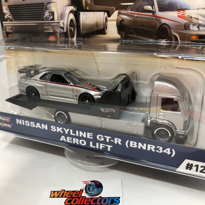 Nissan Skyline Nismo GT-R BNR34 & Aero Lift Hot Wheels Team Transport